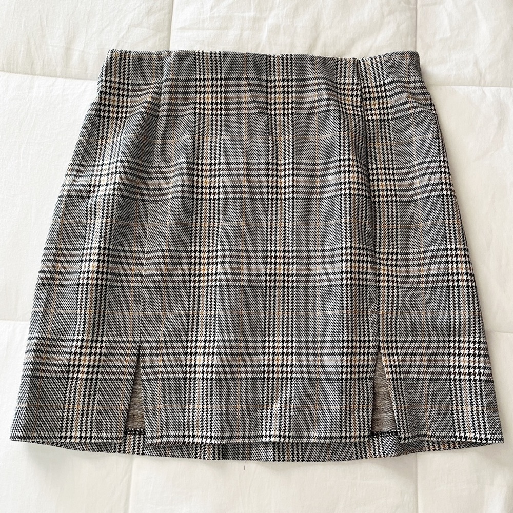 h&m x divided plaid skirt